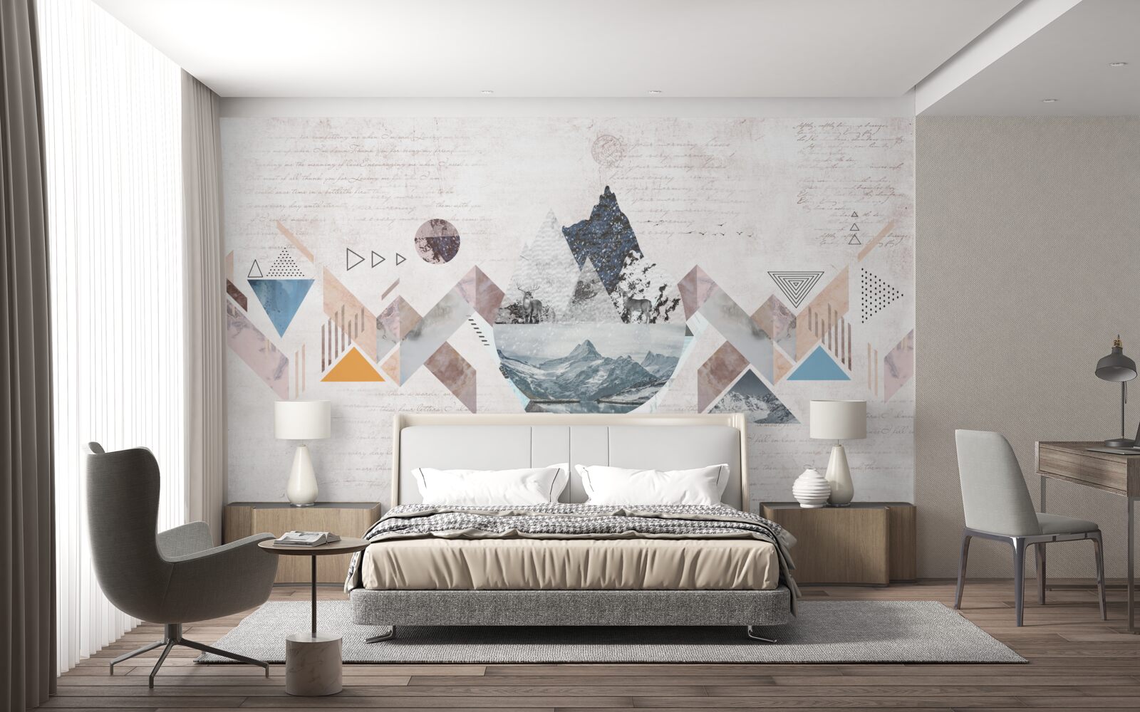 Fototapet schiță de iarnă a haosului provocat de apa învolburată