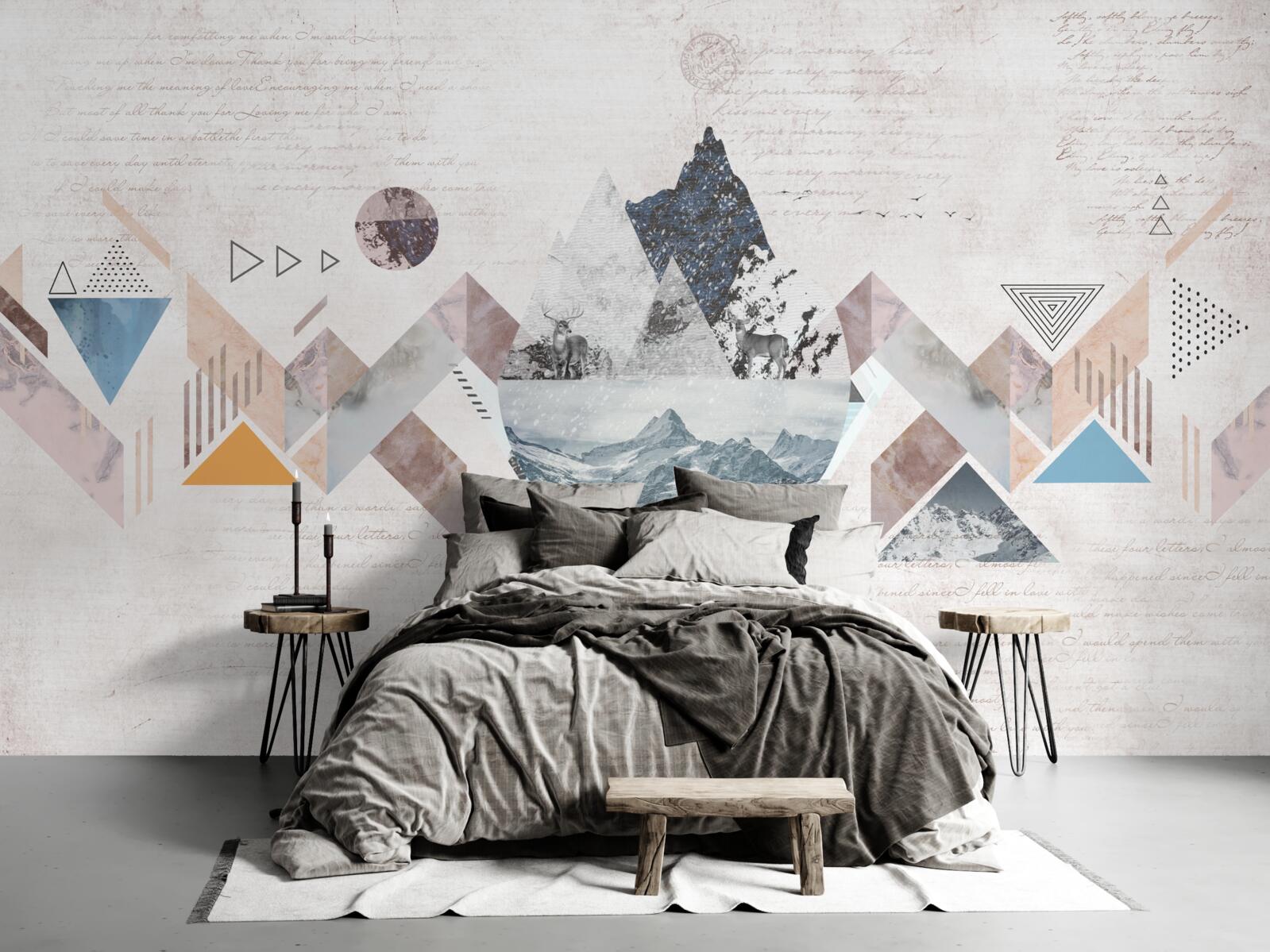 Fototapet schiță de iarnă a haosului provocat de apa învolburată