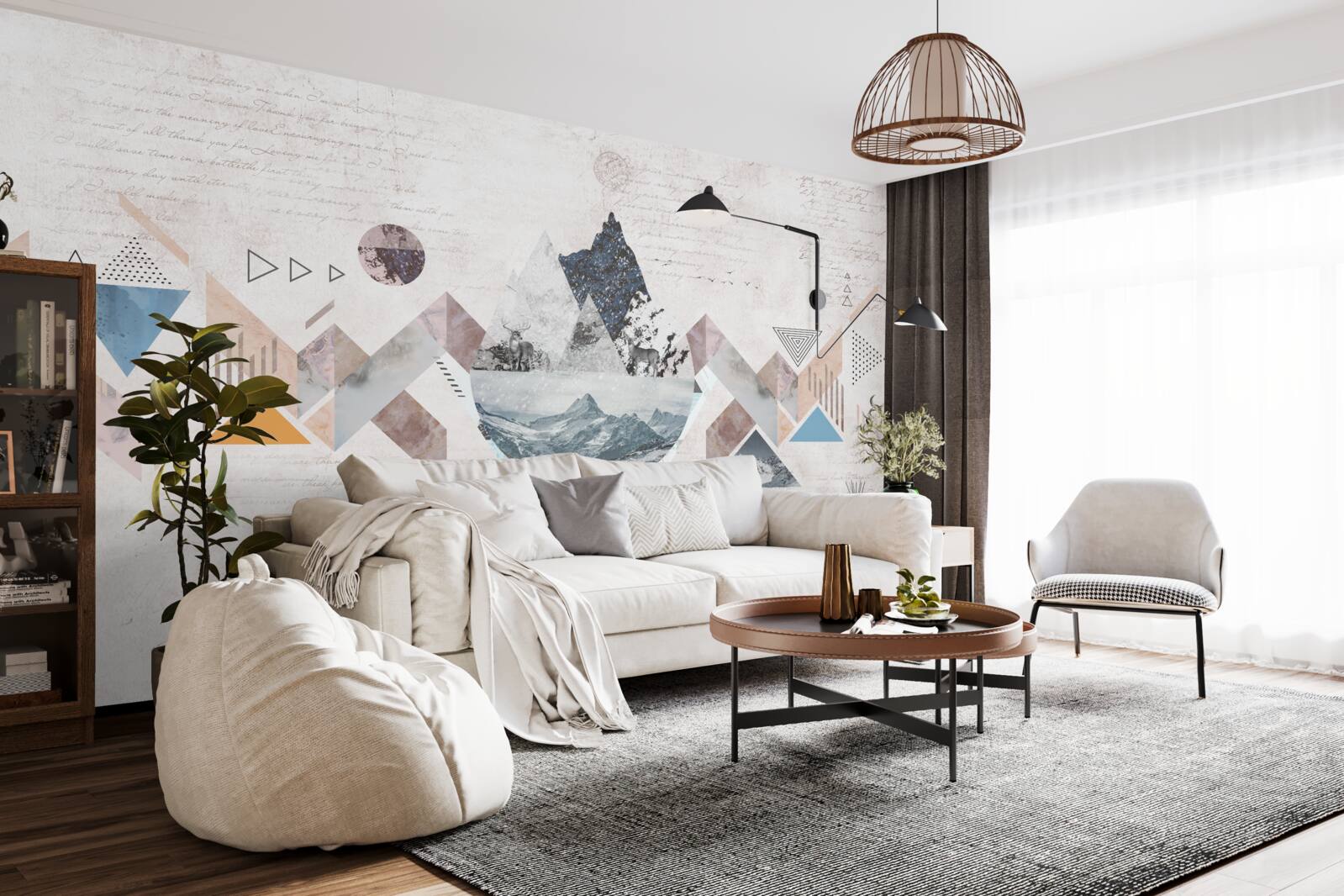 Fototapet schiță de iarnă a haosului provocat de apa învolburată