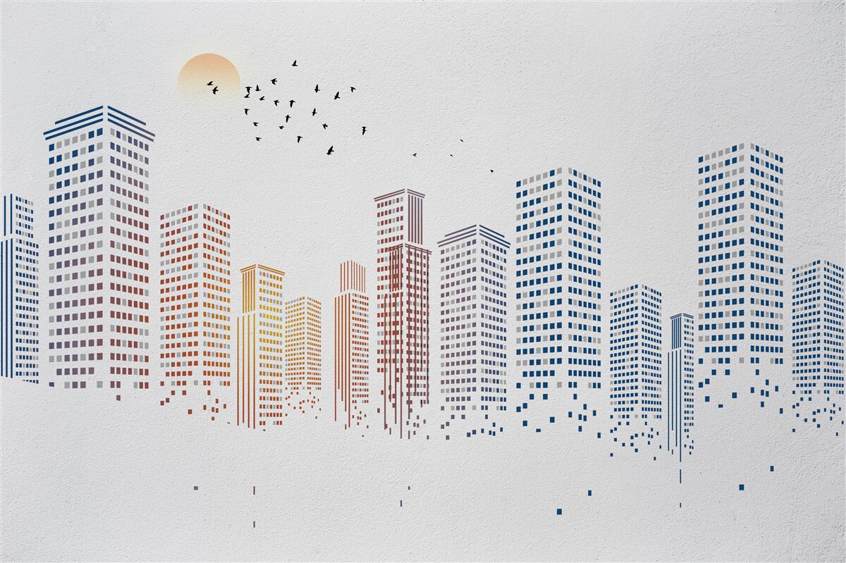 Fototapet panorame contemporane ale orașului