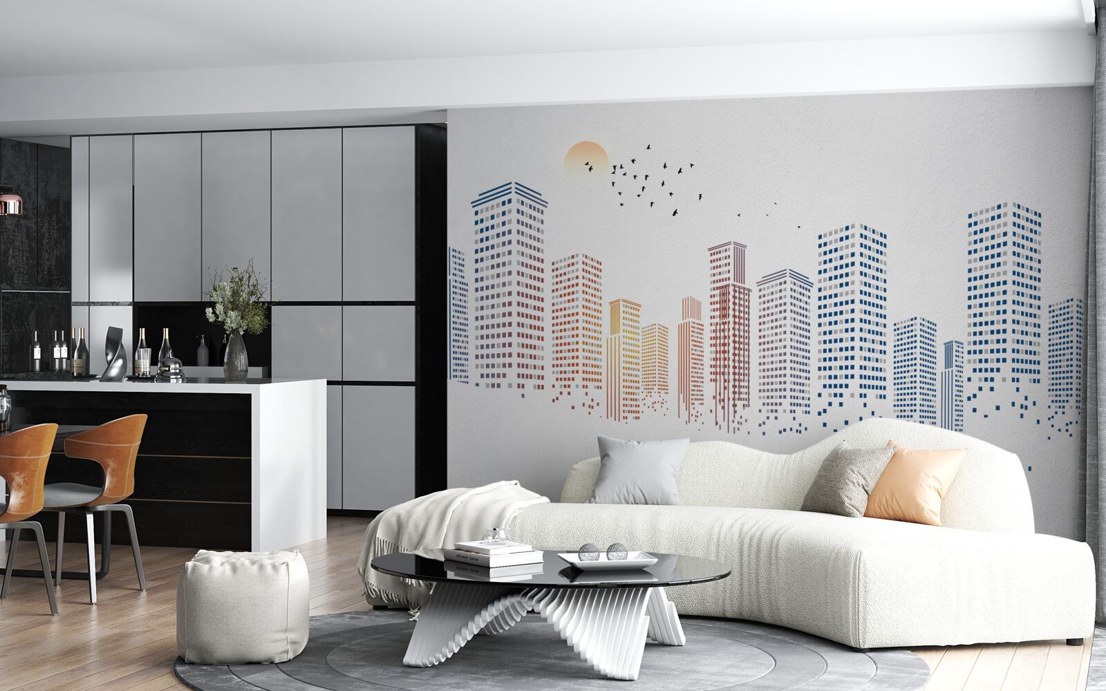 Fototapet panorame contemporane ale orașului