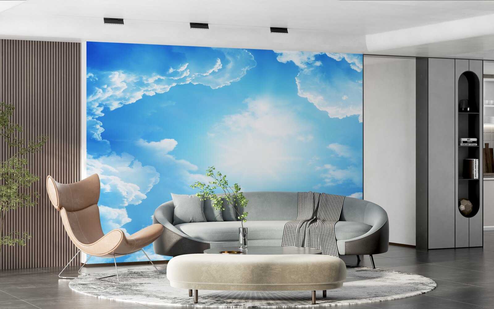 Fototapet cerul fermecător luminează soarele strălucitor