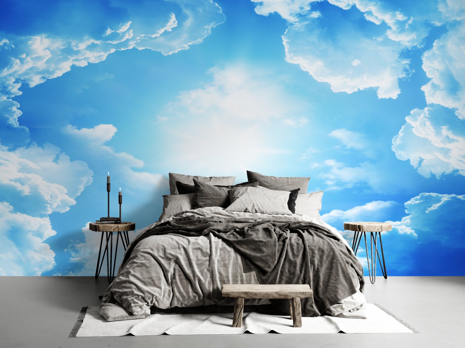 Fototapet cerul fermecător luminează soarele strălucitor