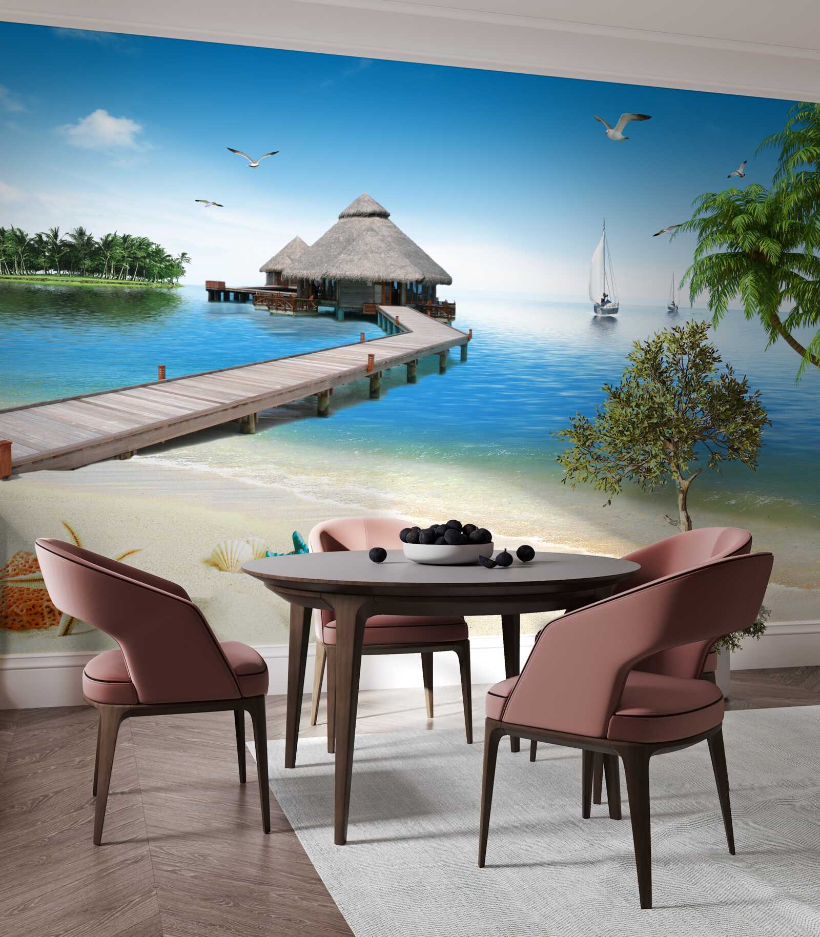 Fototapet lagună liniștită pe insulă