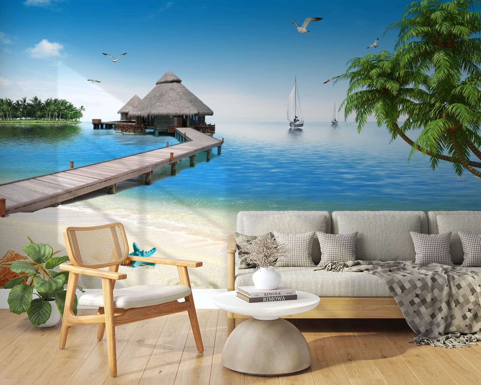 Fototapet lagună liniștită pe insulă