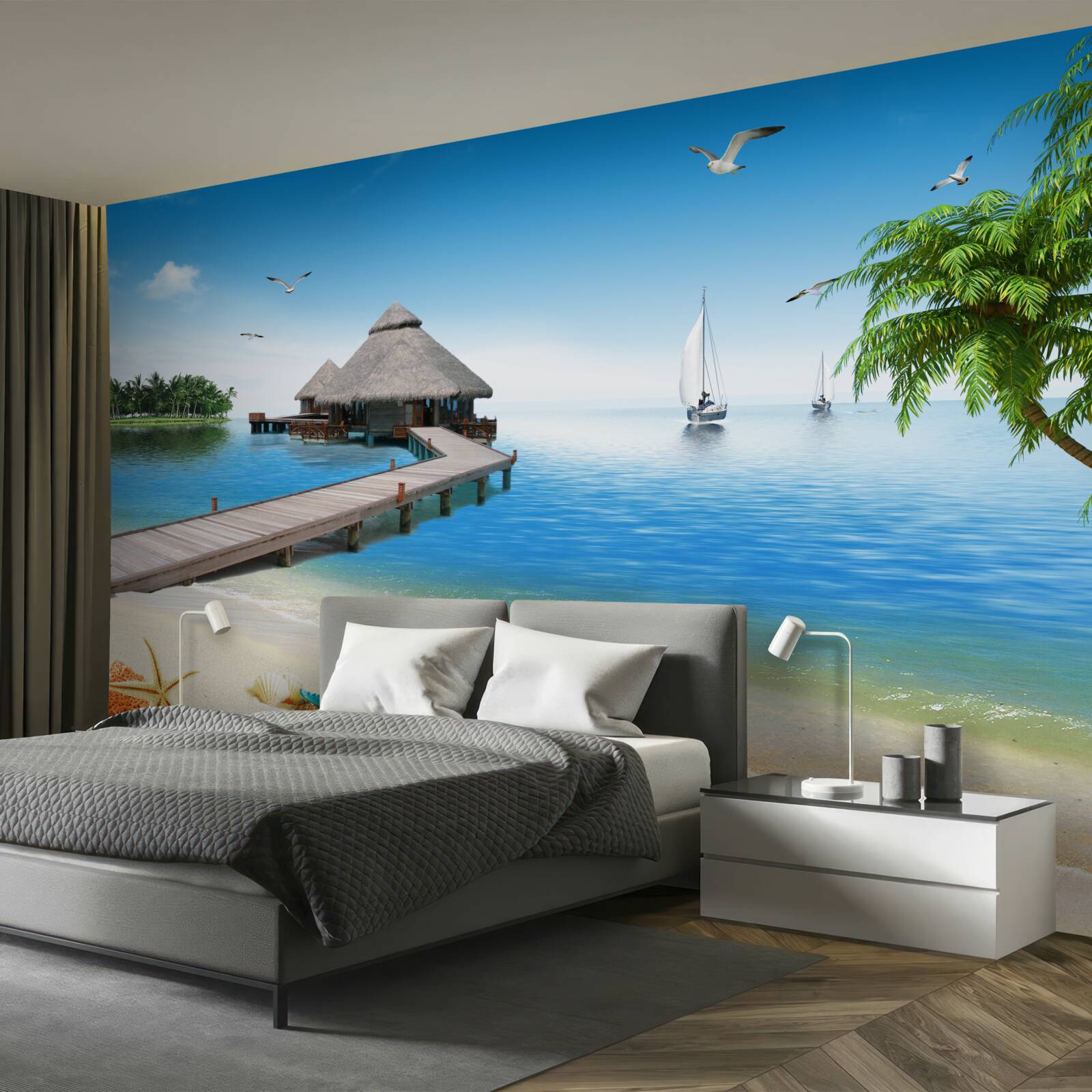 Fototapet lagună liniștită pe insulă