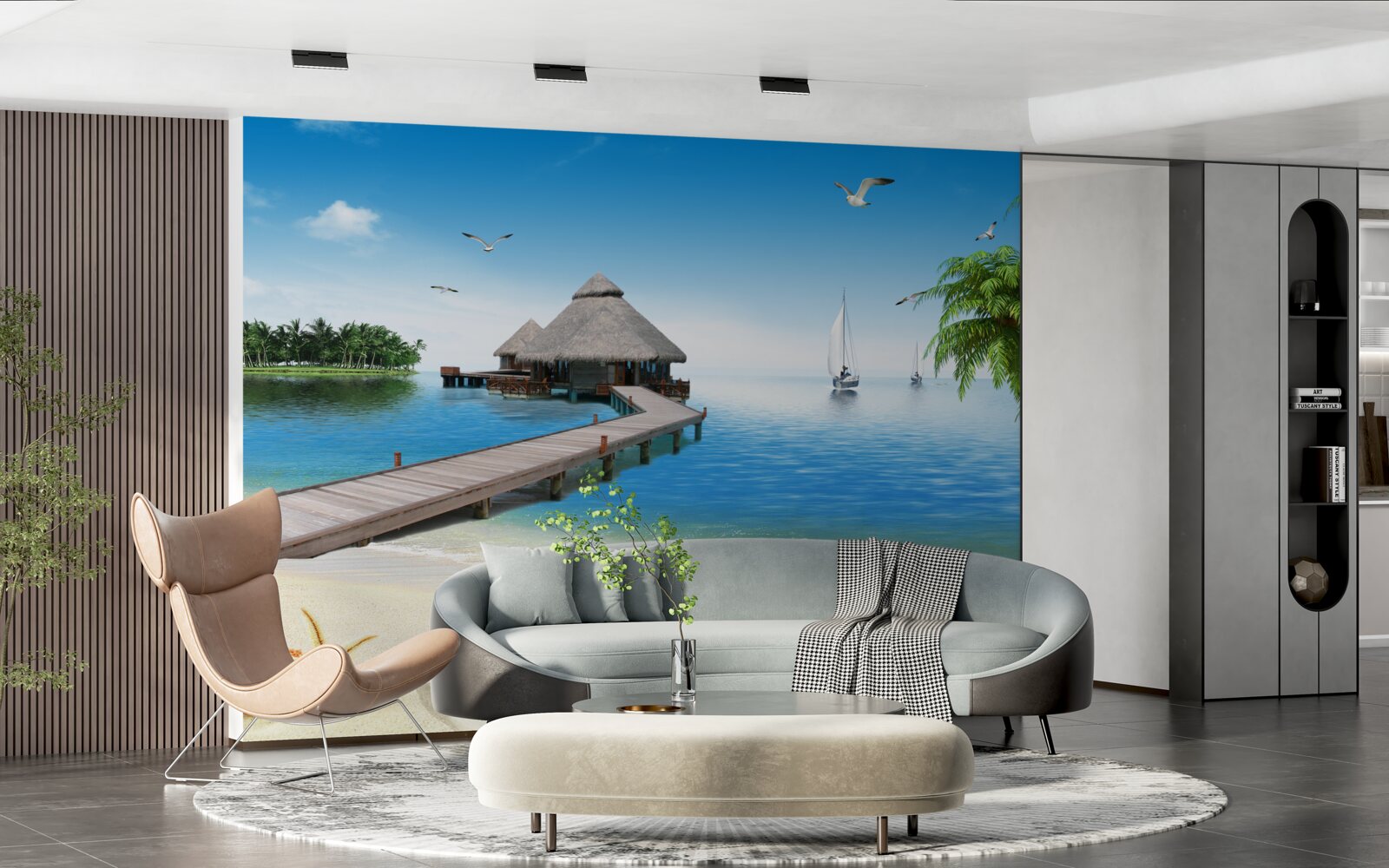 Fototapet lagună liniștită pe insulă