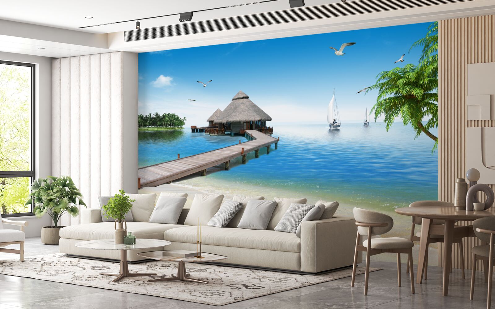 Fototapet lagună liniștită pe insulă