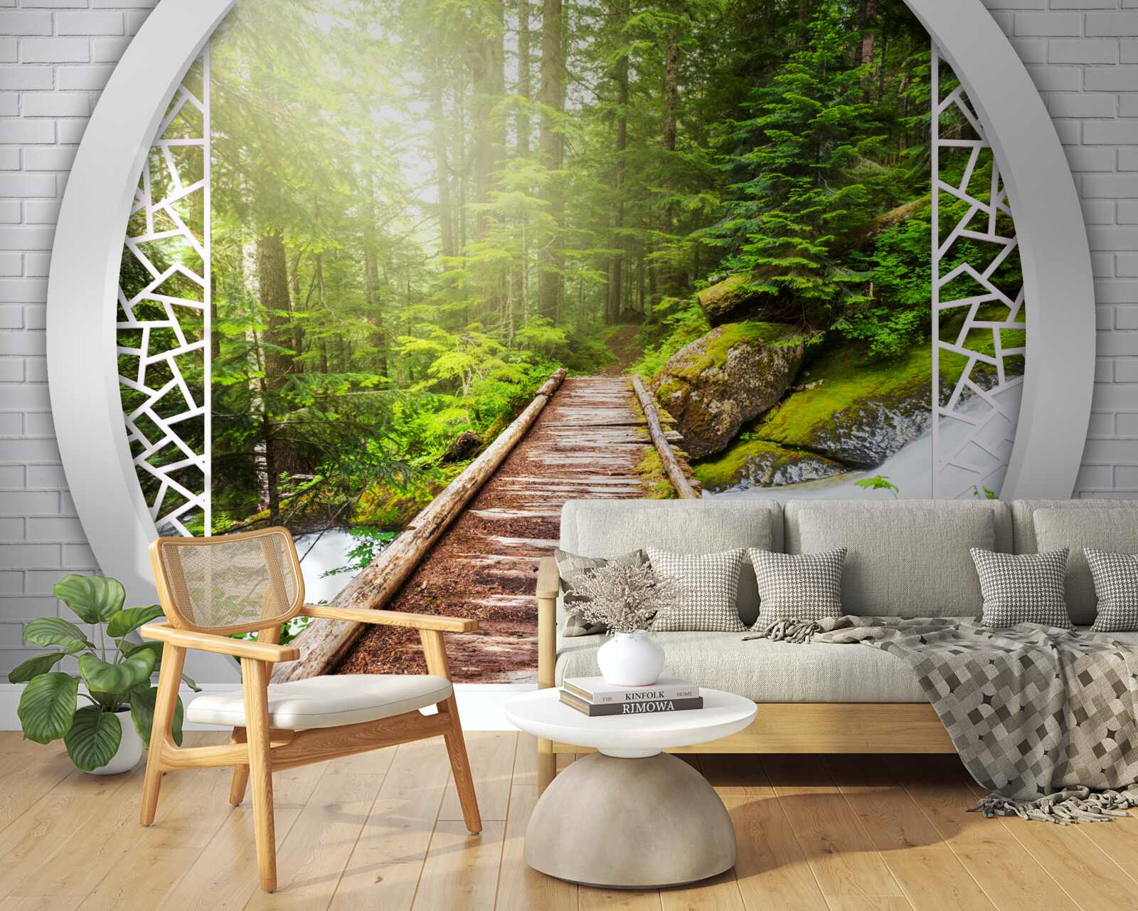 Fototapet Poteca de munte care trece printr-o pădure densă