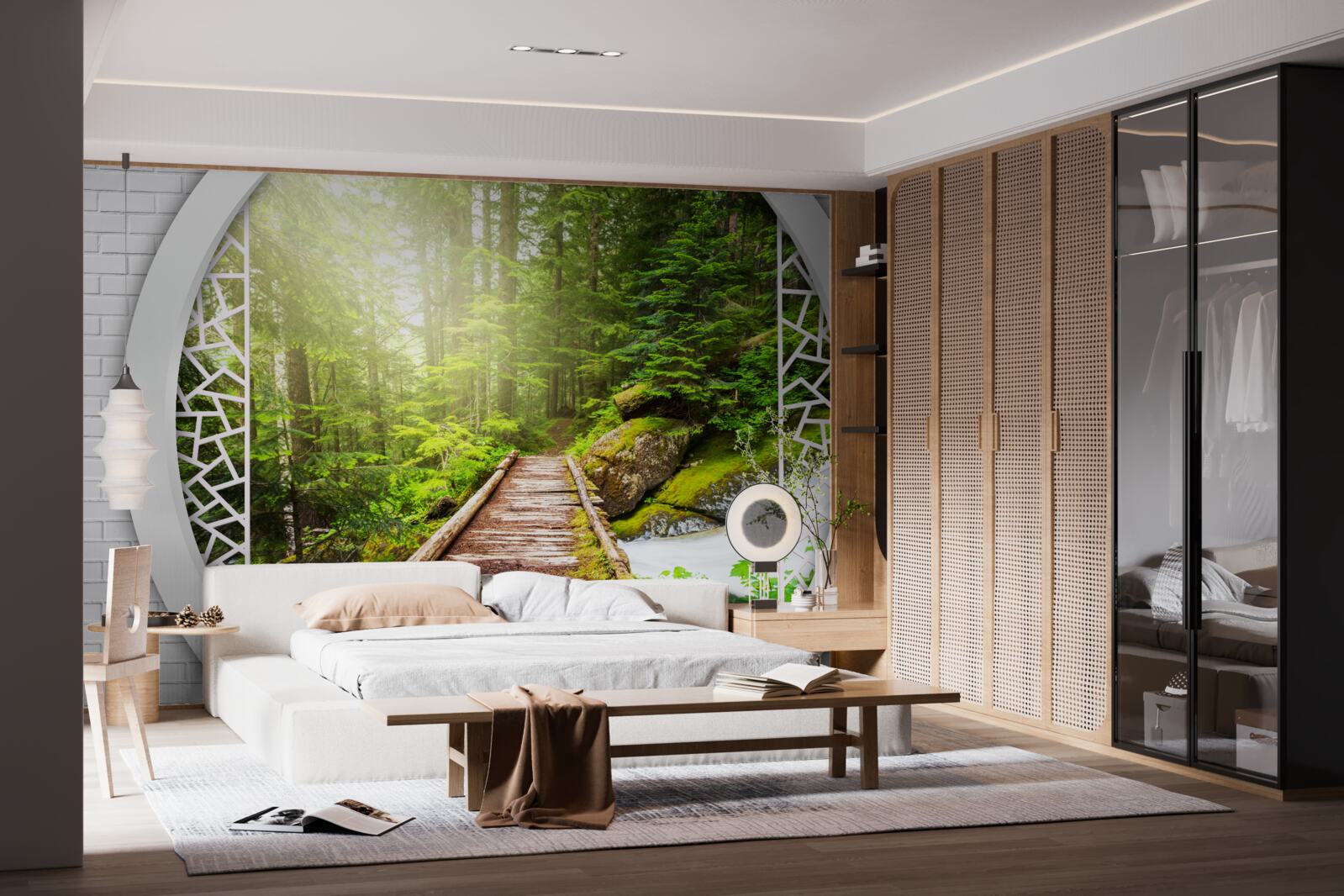 Fototapet Poteca de munte care trece printr-o pădure densă