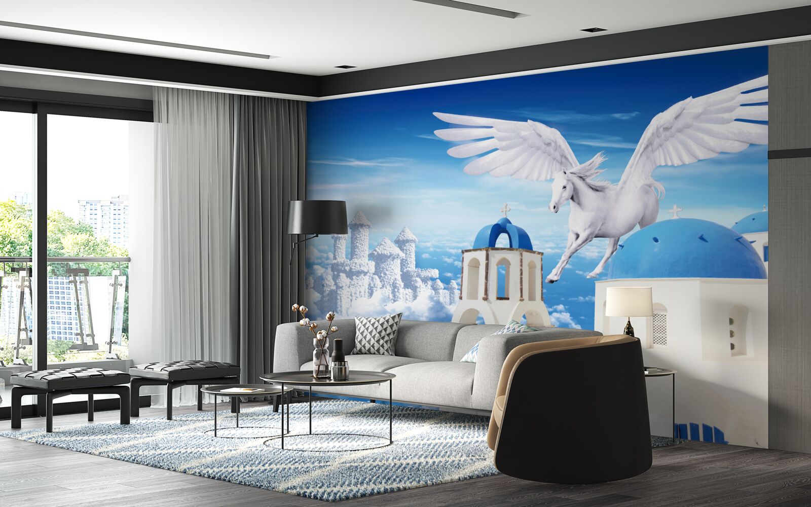 Fototapet alunecare lumina pegasus