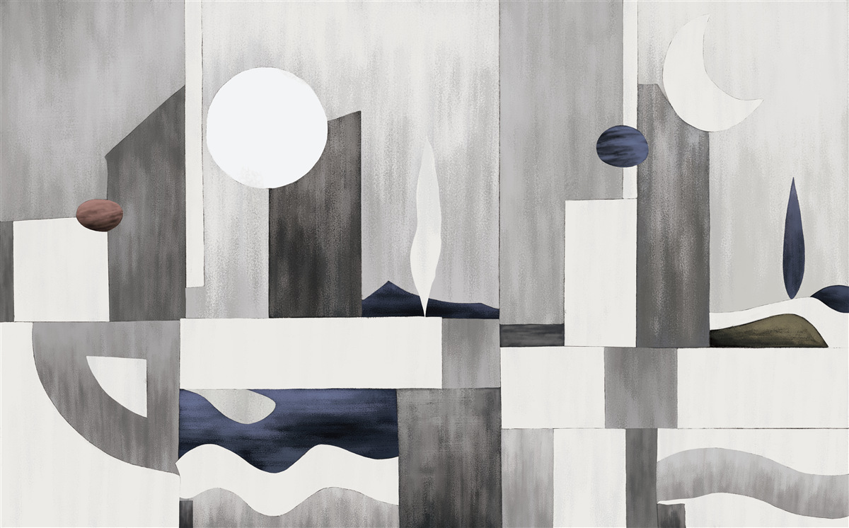 Fototapet orașul se trezește sub soarele care răsare