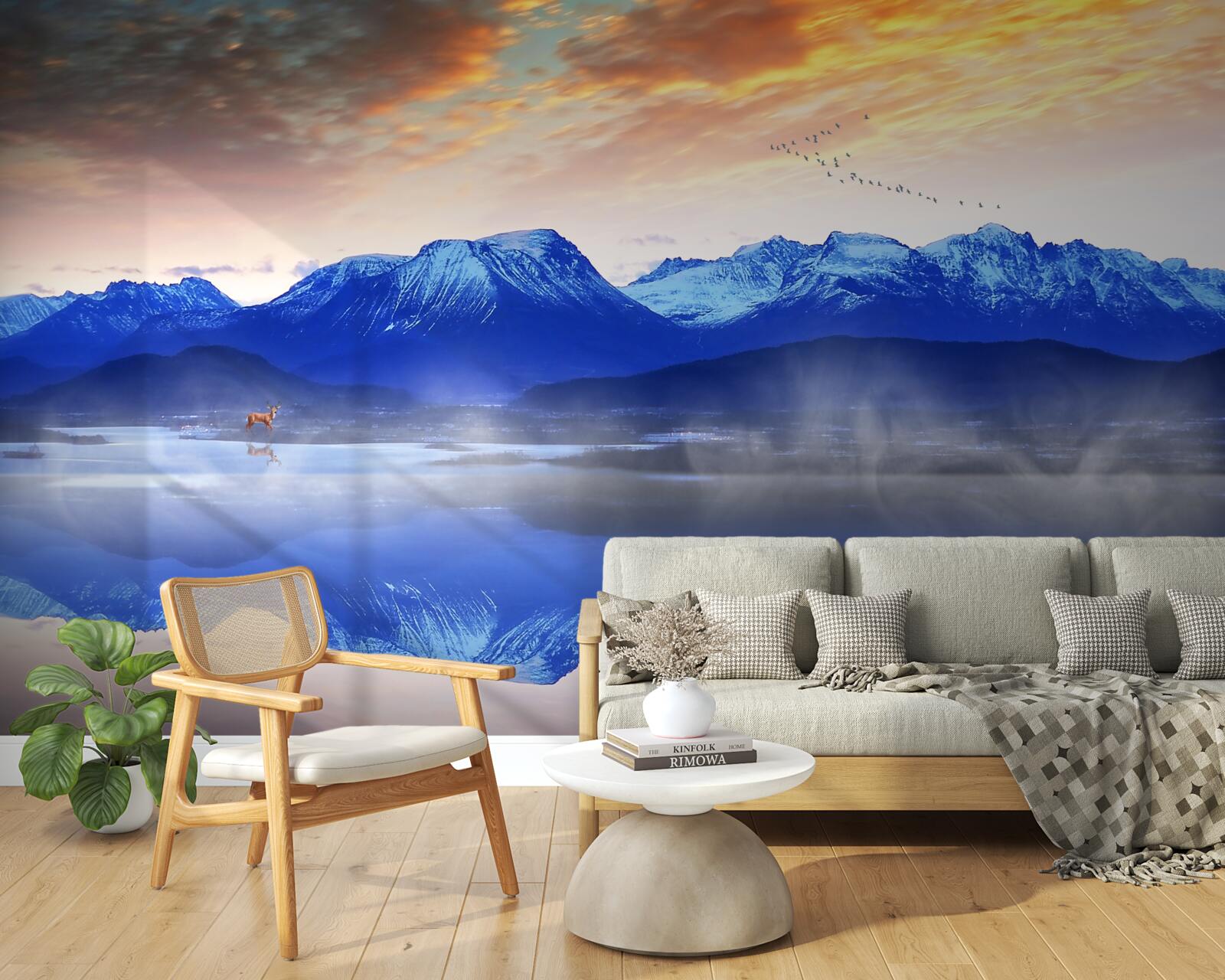 Fototapet o pătură de ceață peste suprafața instabilă a apei