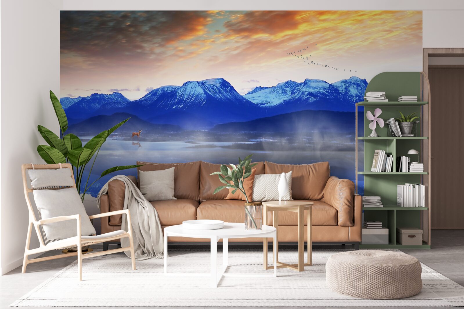 Fototapet o pătură de ceață peste suprafața instabilă a apei