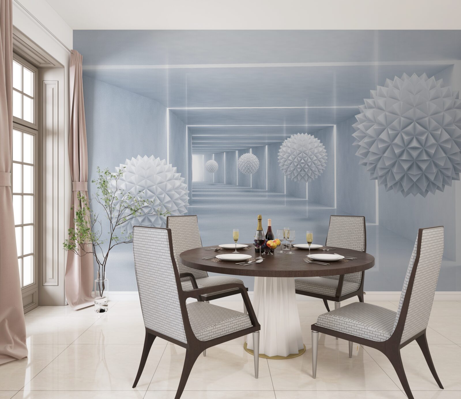 Fototapet gloanțe și tunel în perspectivă vizuală