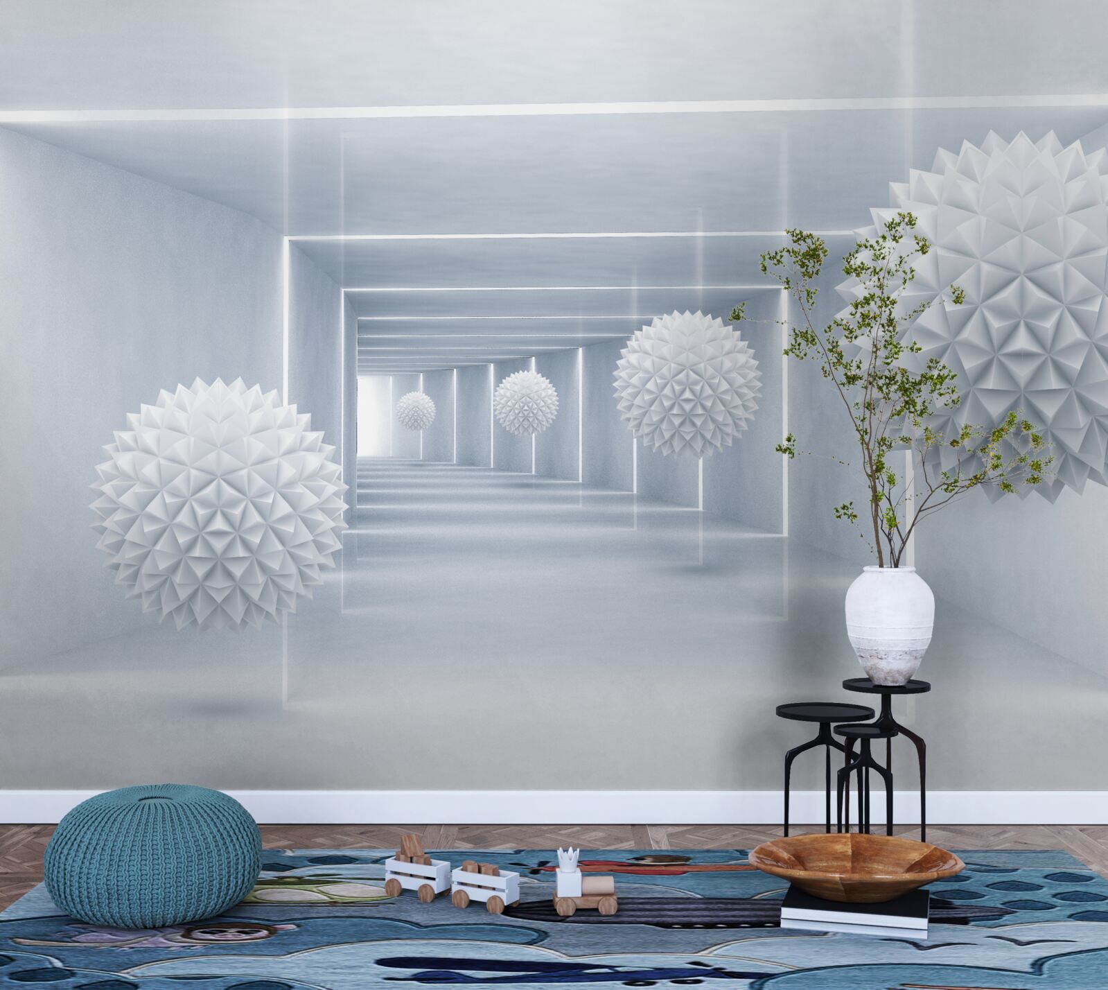 Fototapet gloanțe și tunel în perspectivă vizuală