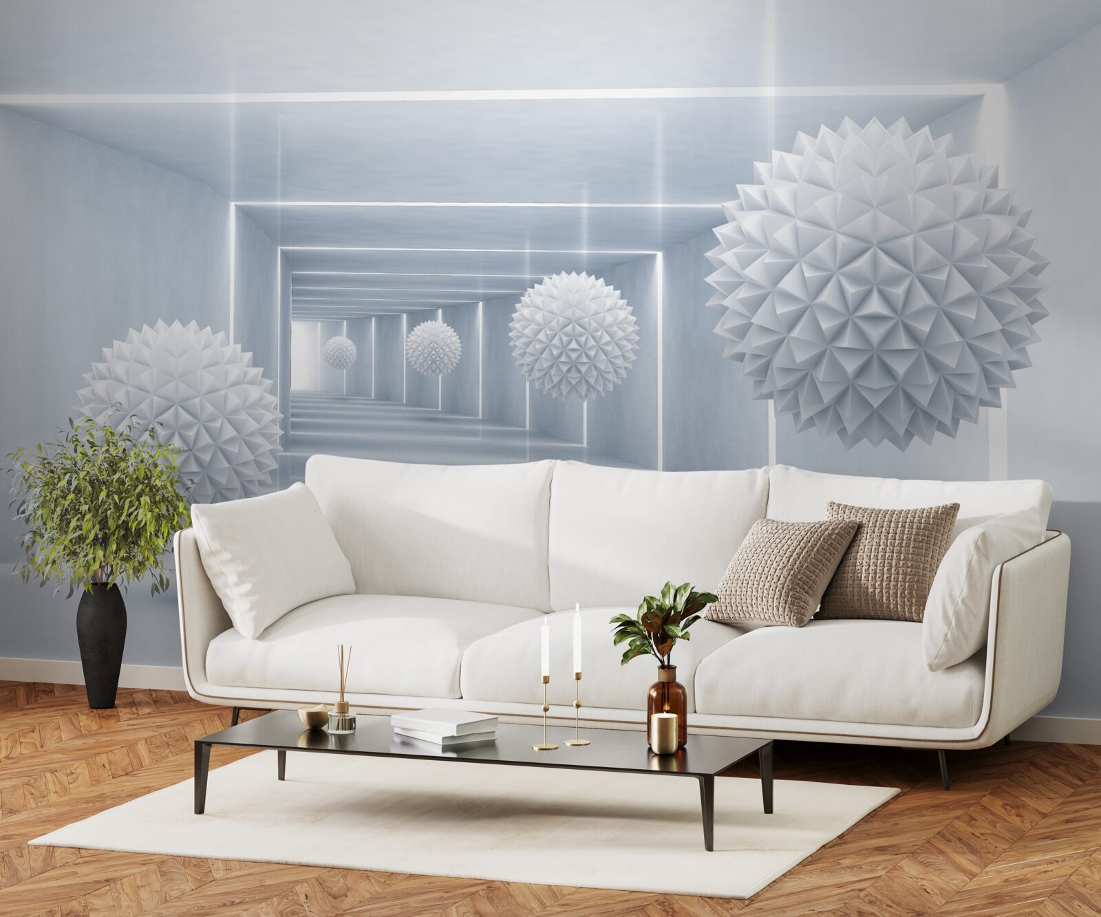 Fototapet gloanțe și tunel în perspectivă vizuală