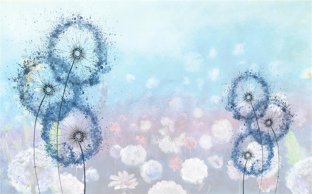 Fototapet flori albastre neobișnuite