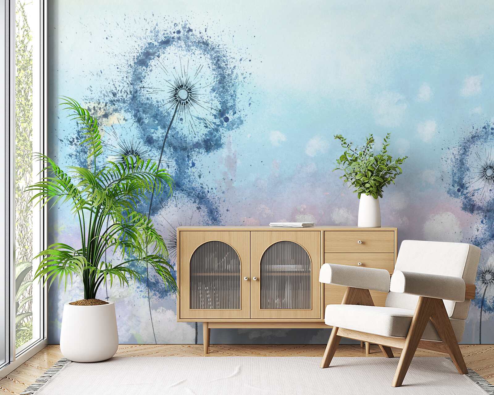 Fototapet flori albastre neobișnuite