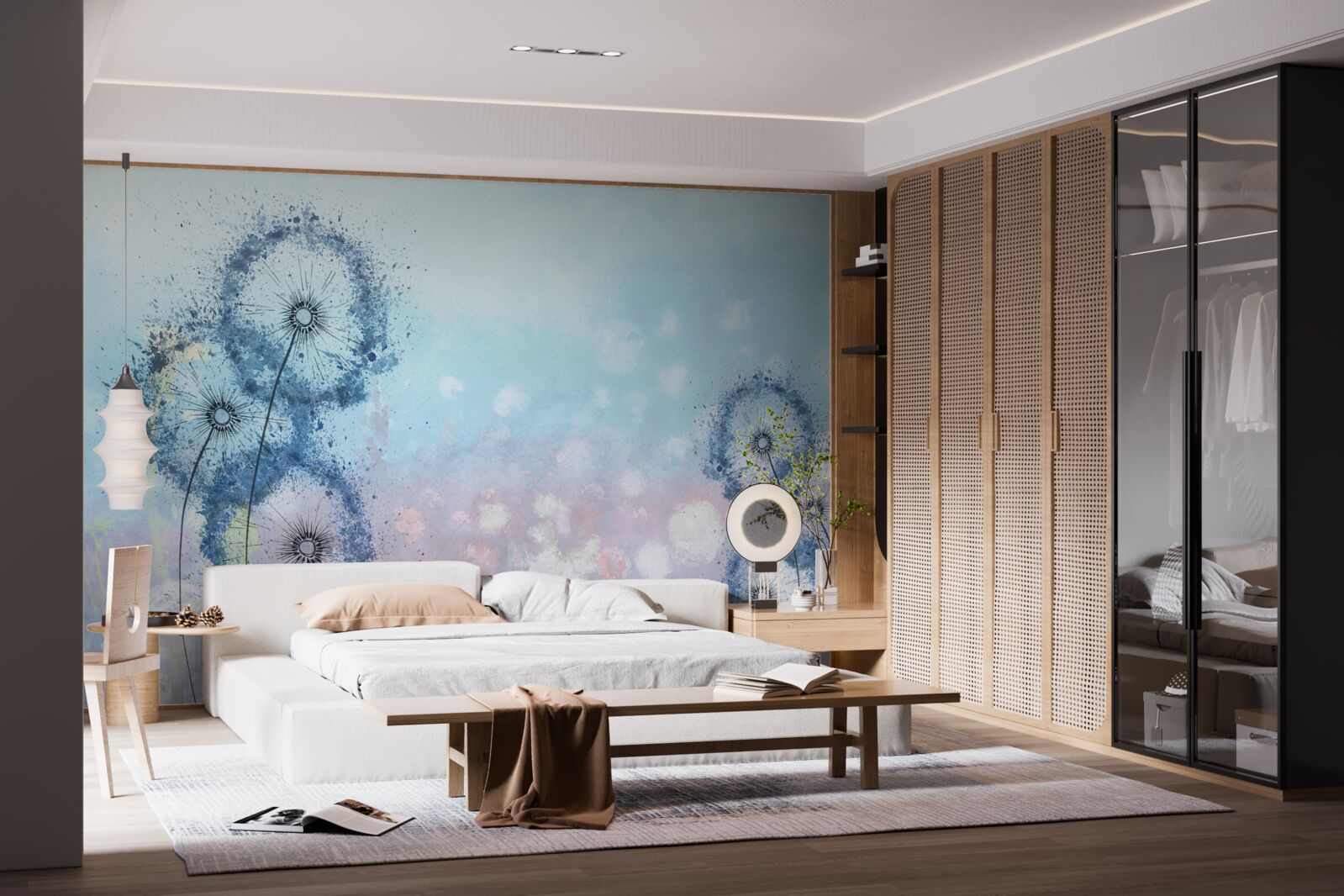 Fototapet flori albastre neobișnuite