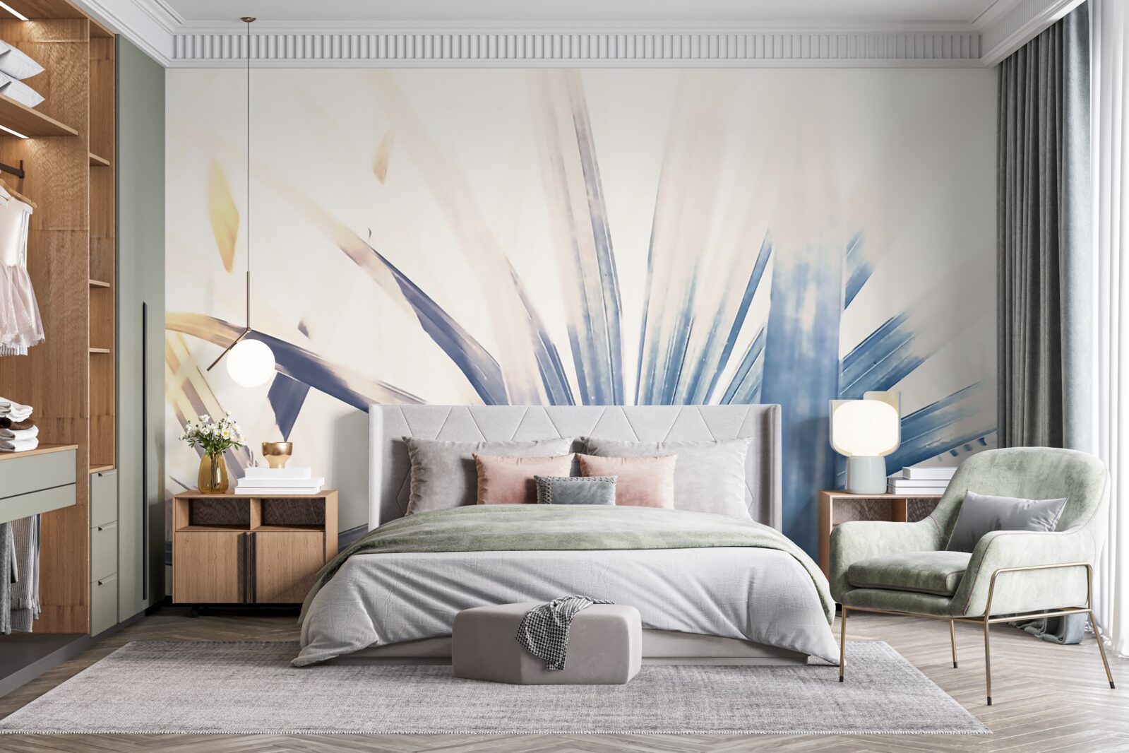 Fototapet prim-planuri de frunze de palmier