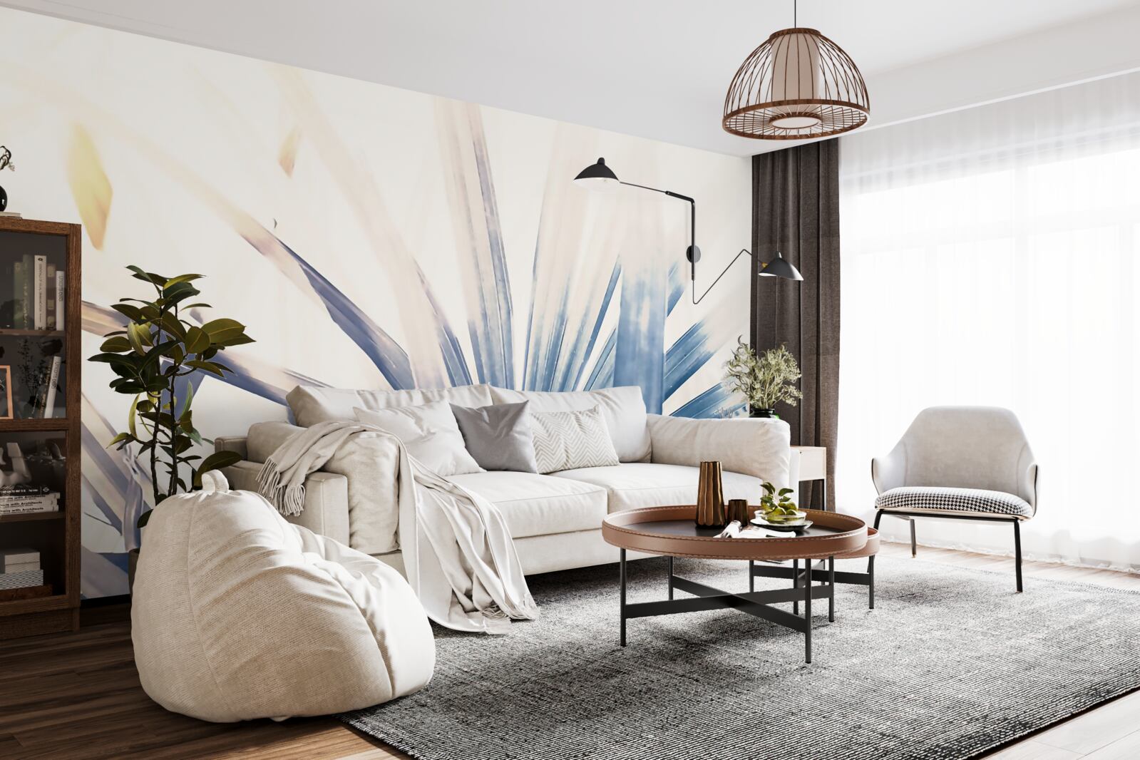 Fototapet prim-planuri de frunze de palmier