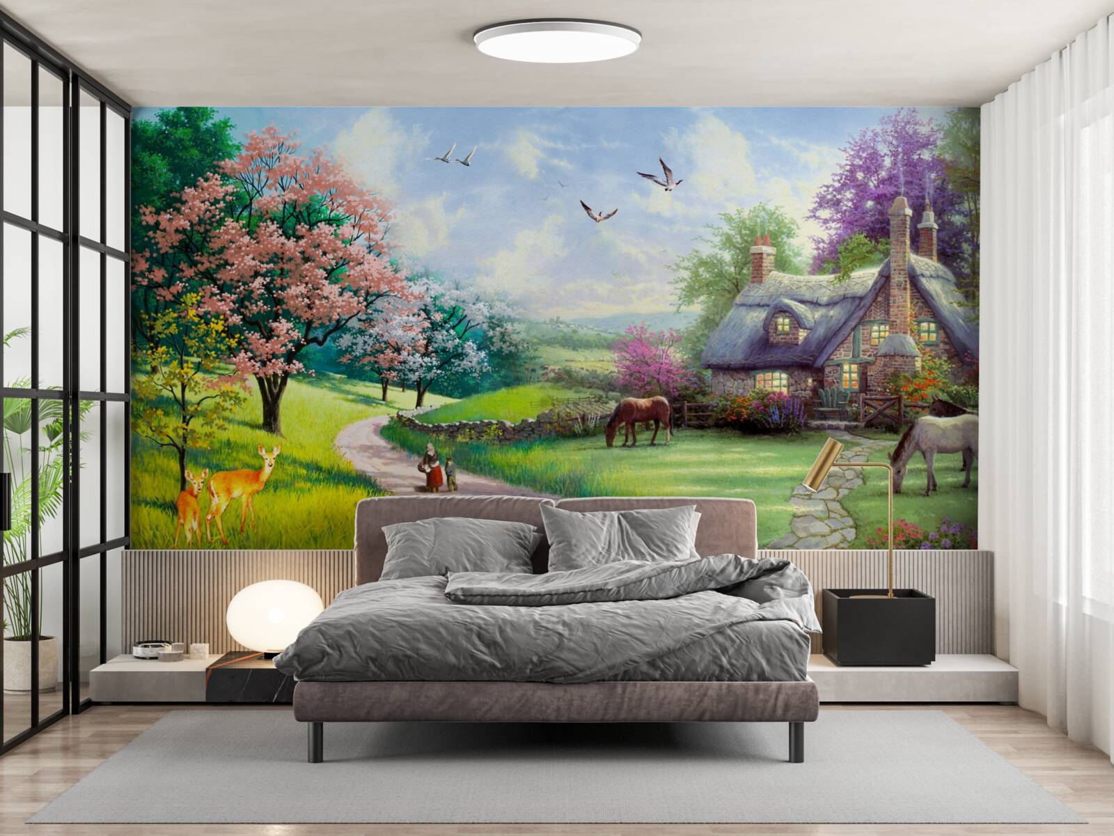 Fototapet casă de vară izolată în pădure