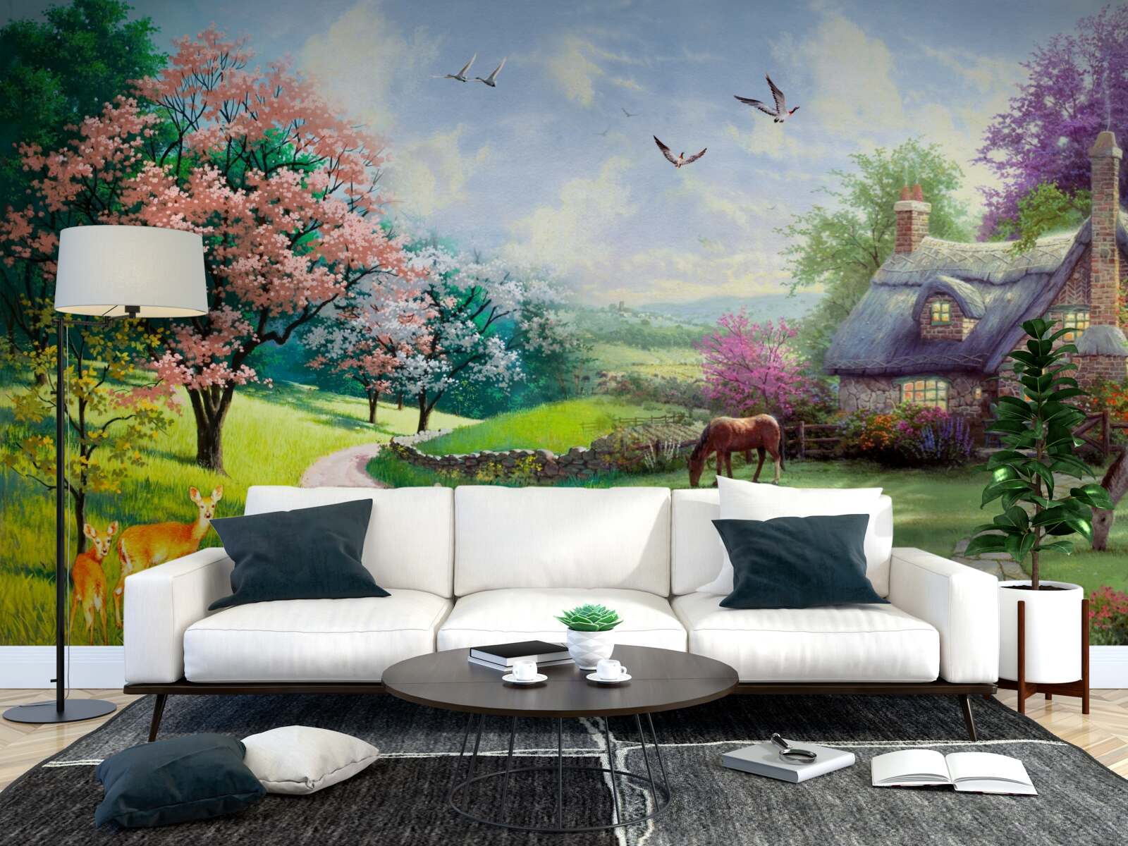 Fototapet casă de vară izolată în pădure