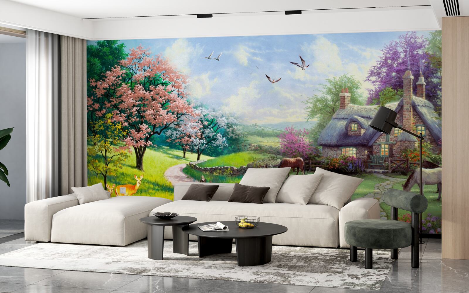 Fototapet casă de vară izolată în pădure