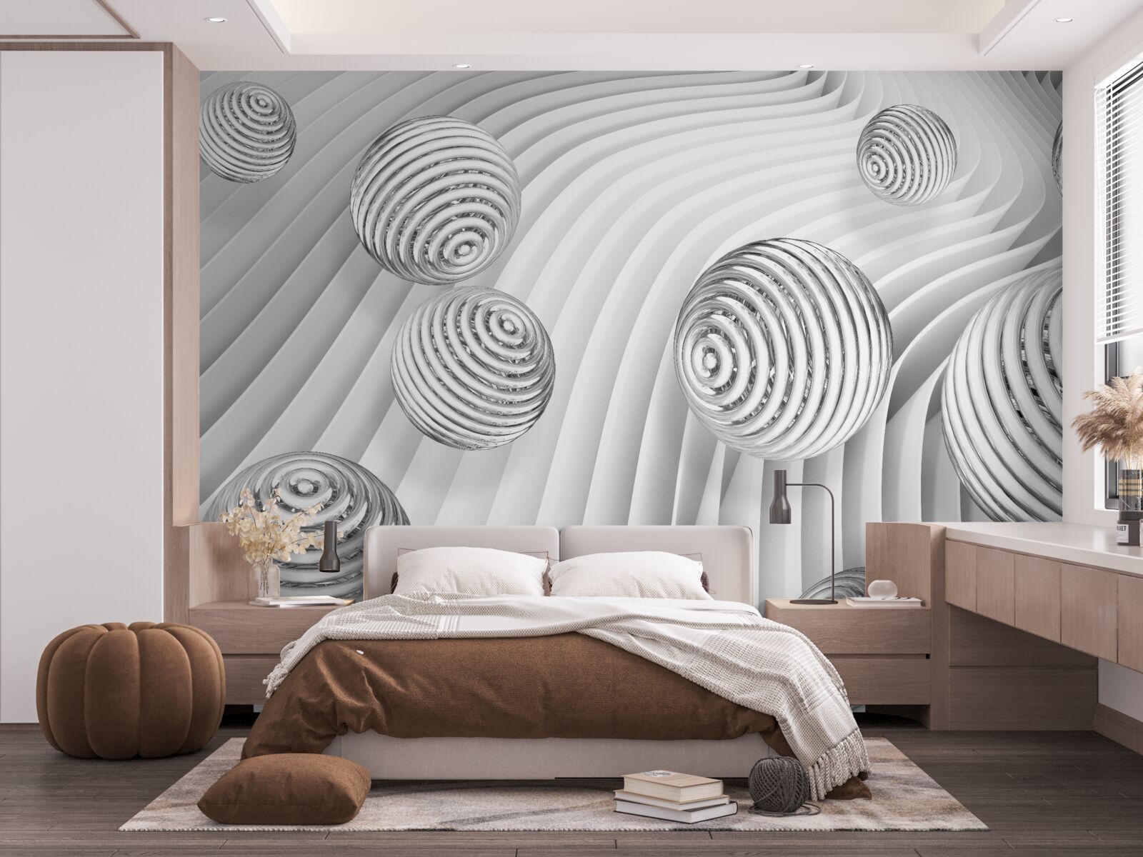 Fototapet bilele cu dungi se mișcă ușor pe suprafață