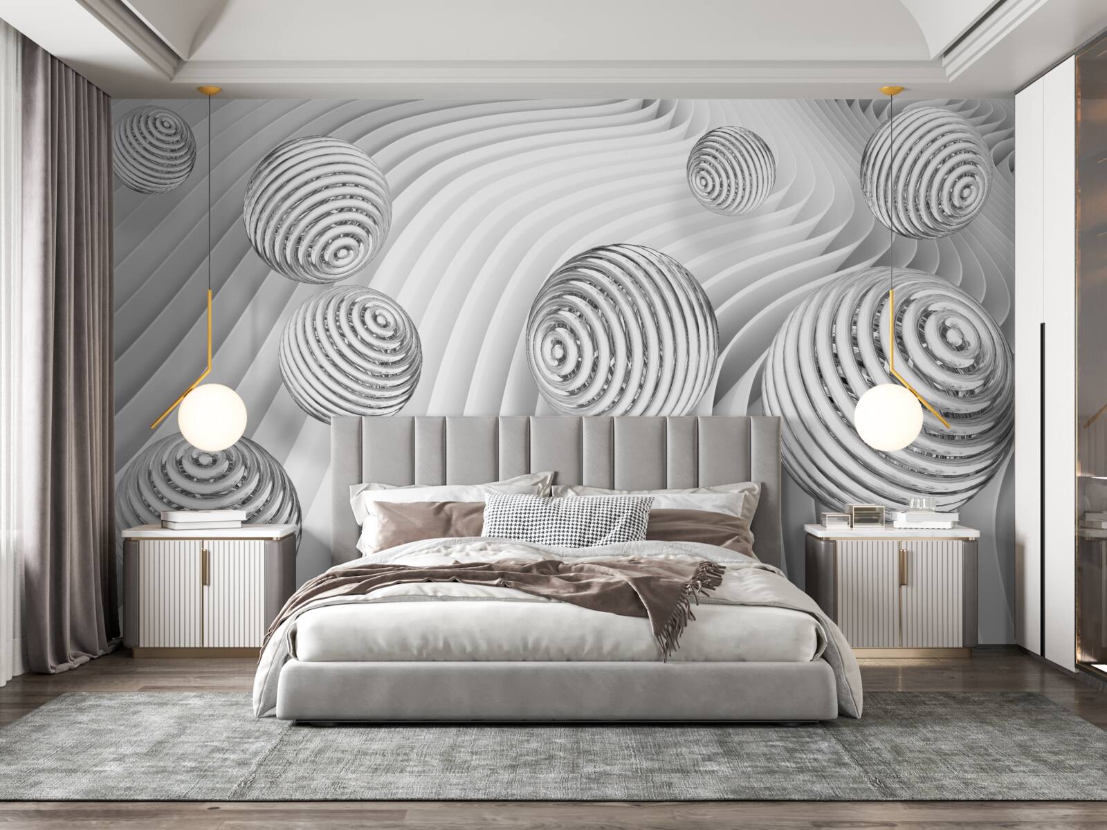 Fototapet bilele cu dungi se mișcă ușor pe suprafață