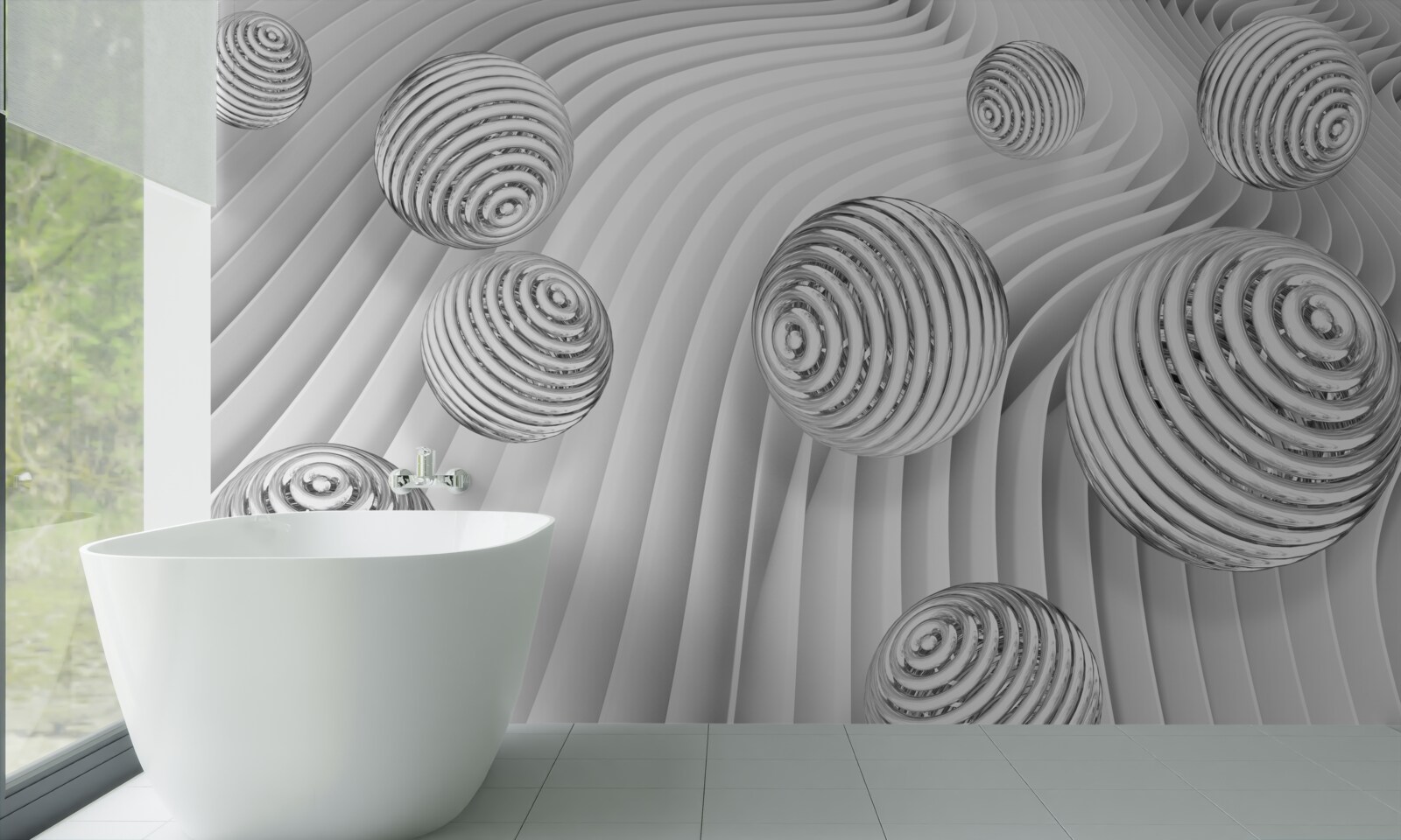 Fototapet bilele cu dungi se mișcă ușor pe suprafață