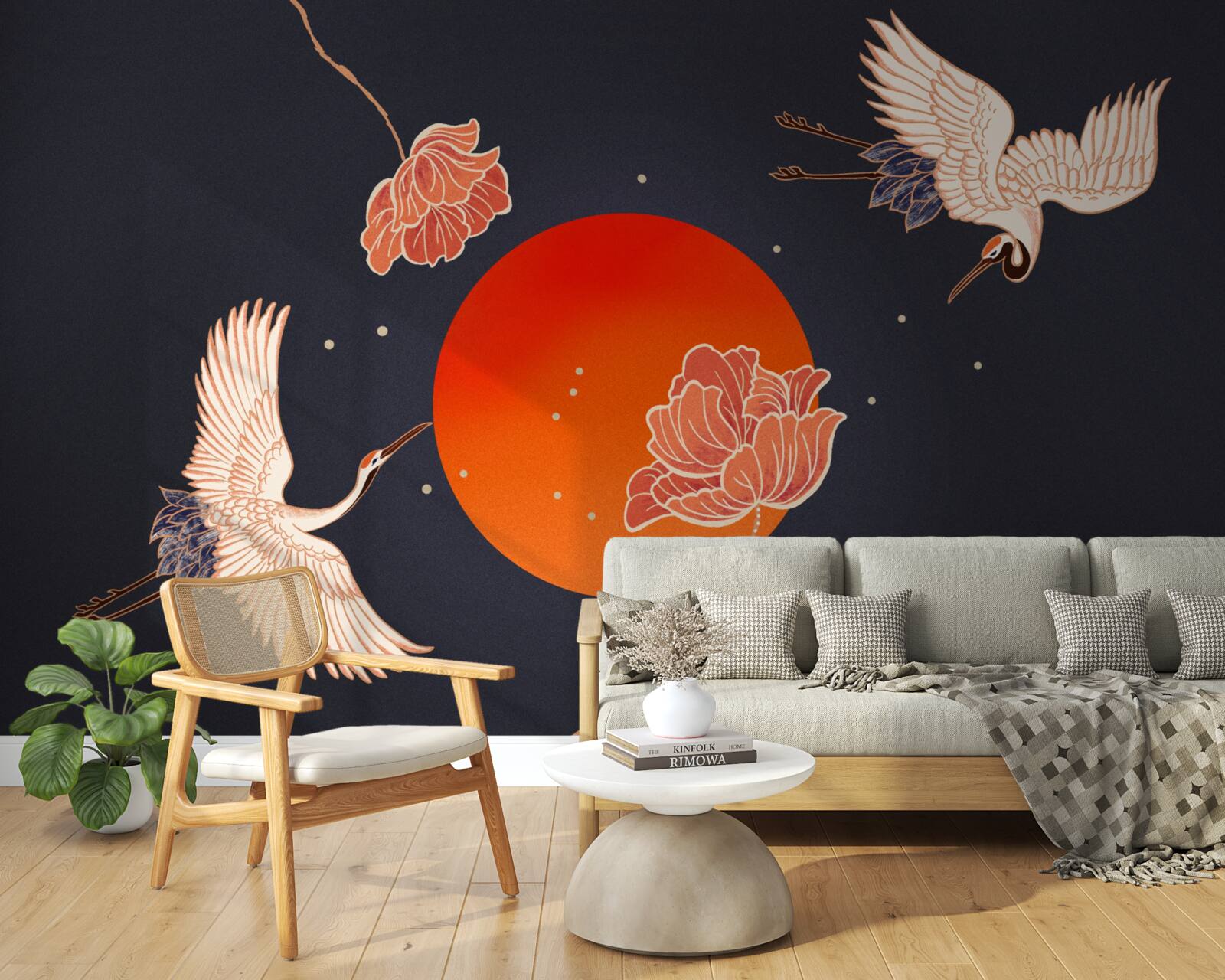 Fototapet apusul este marcat de plecarea cocorilor