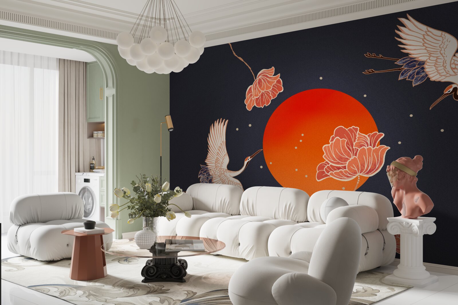 Fototapet apusul este marcat de plecarea cocorilor