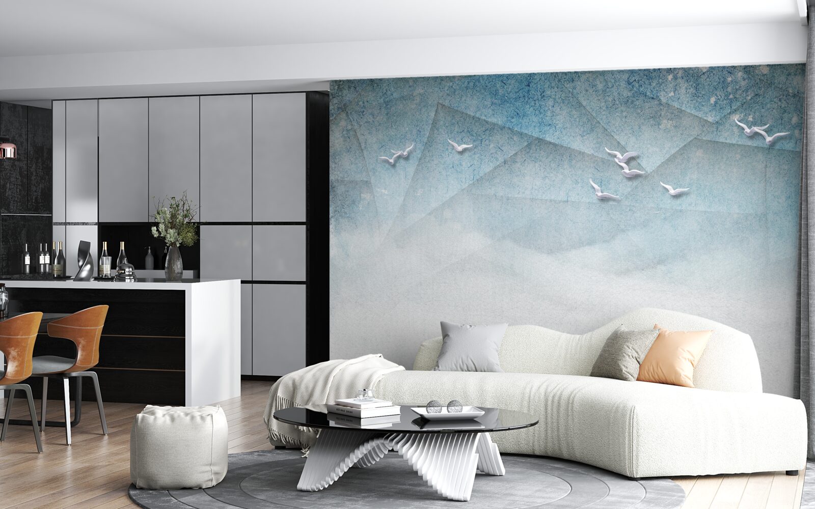 Fototapet iazul acționează ca o zonă de mărăciniș pentru păsări