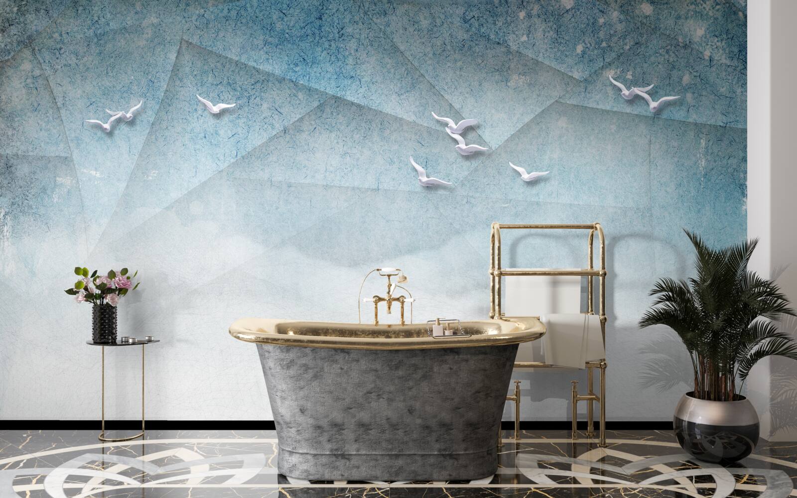 Fototapet iazul acționează ca o zonă de mărăciniș pentru păsări