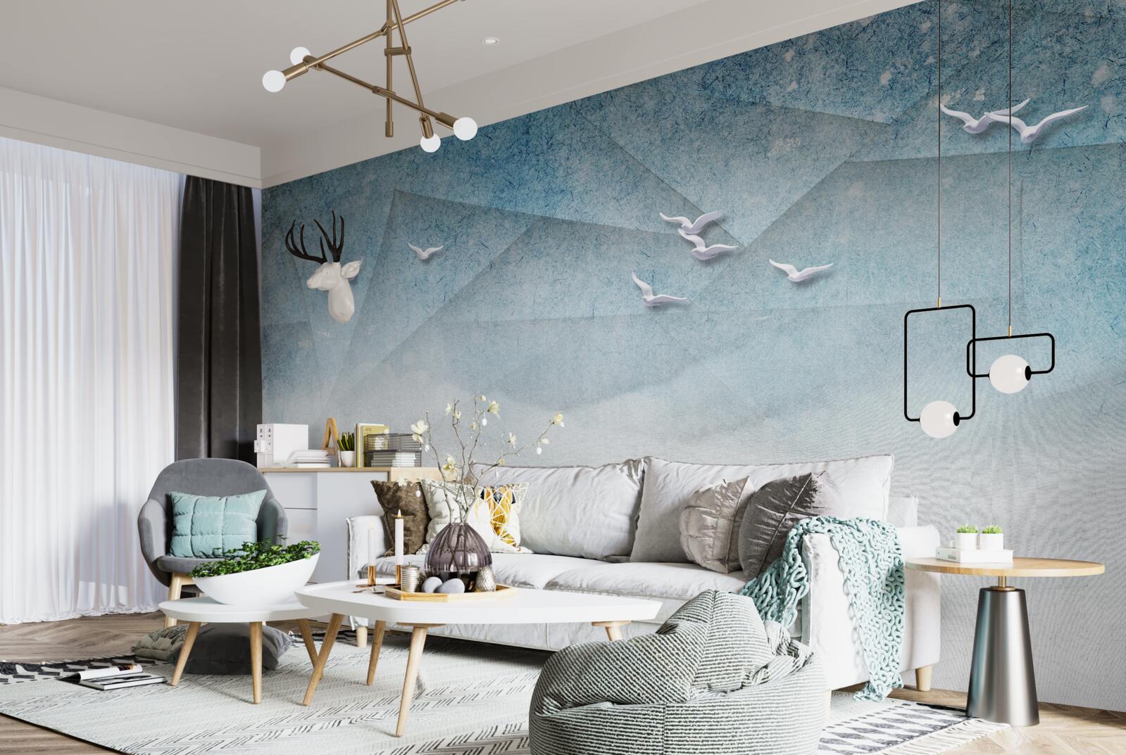 Fototapet iazul acționează ca o zonă de mărăciniș pentru păsări