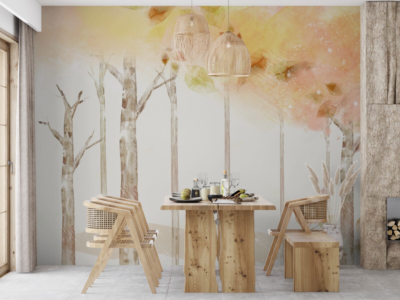 Fototapet copacii își pierd frunzele toamna