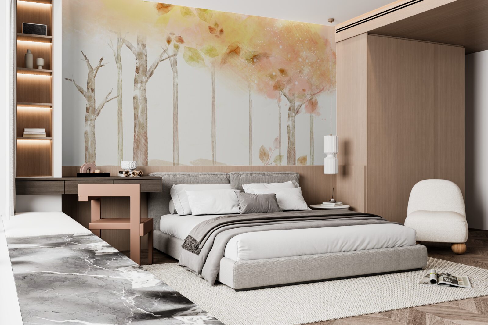 Fototapet copacii își pierd frunzele toamna