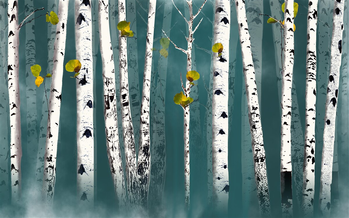 Fototapet mestecenii erau învăluiți într-un văl cețos