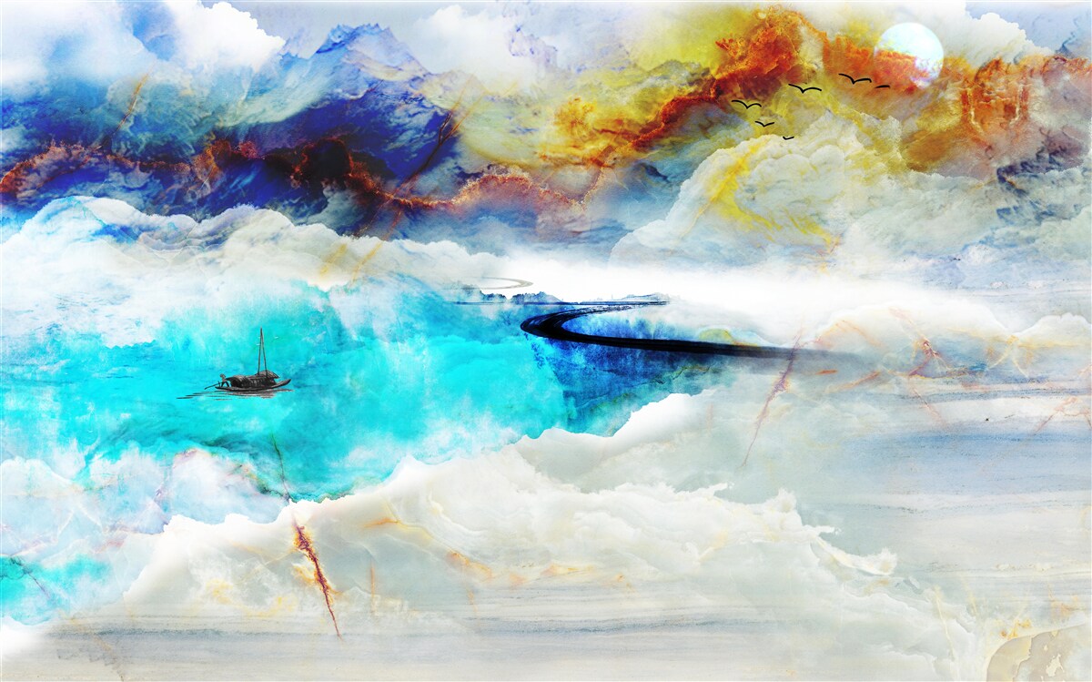 Fototapet țărmul mării azurii în timpul unei furtuni