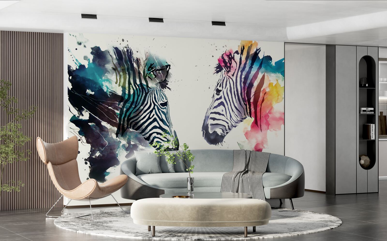 Fototapet două zebre clare din punct de vedere vizual