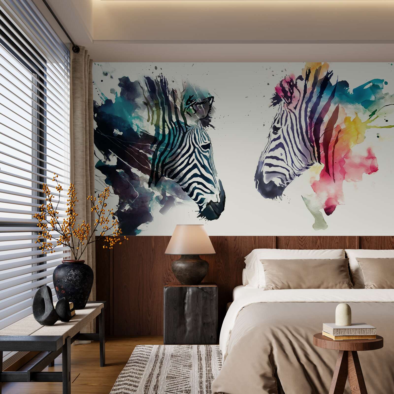 Fototapet două zebre clare din punct de vedere vizual