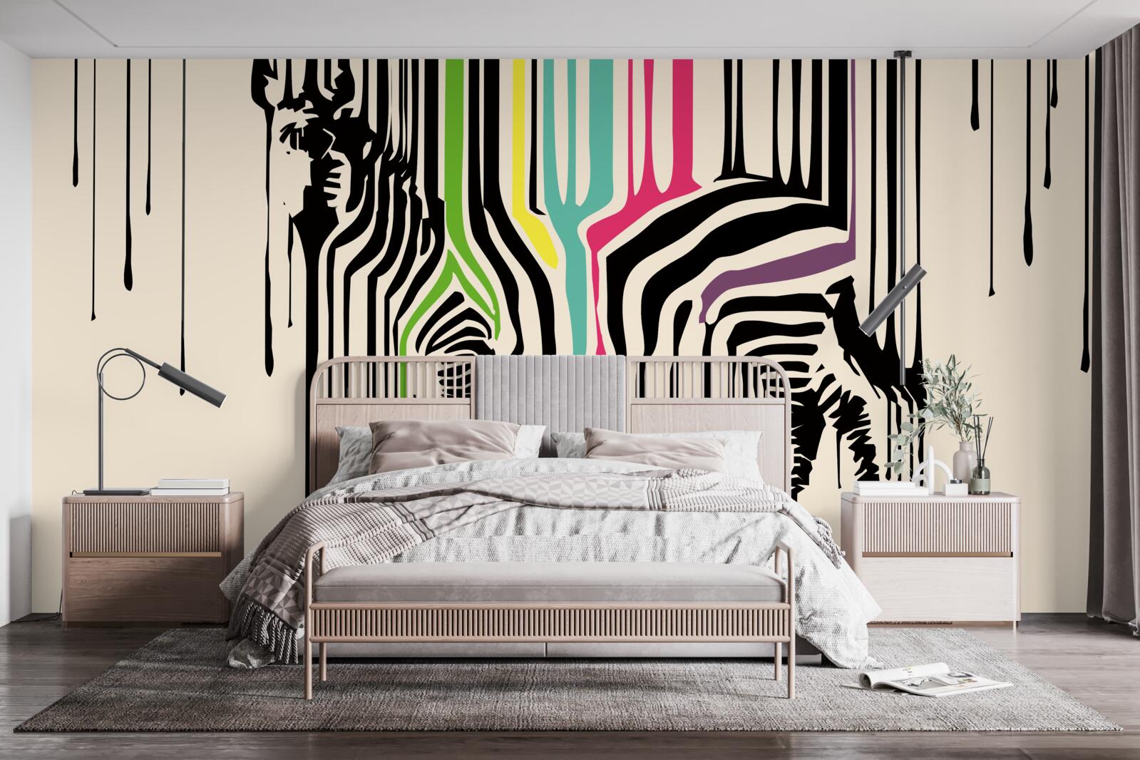 Fototapet zebră reprezentată cu vopsea murdară