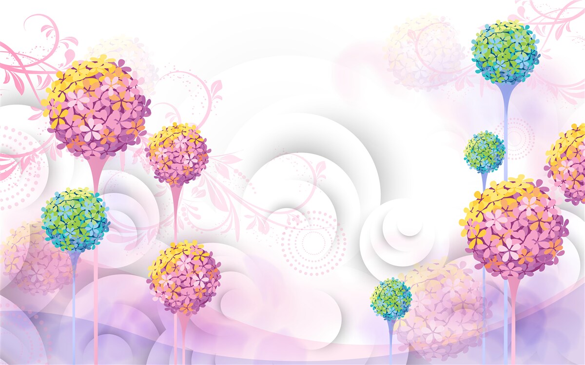 Fototapet păpădii în culori abstracte