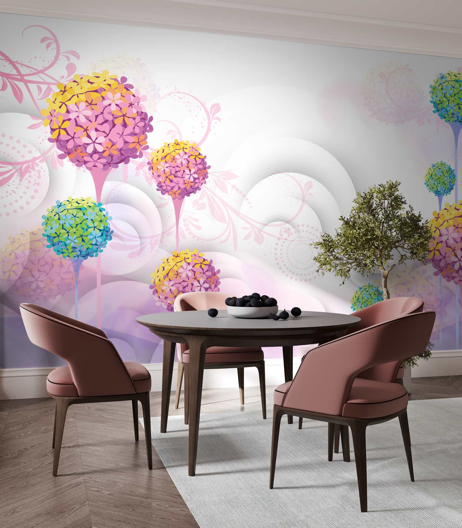 Fototapet păpădii în culori abstracte