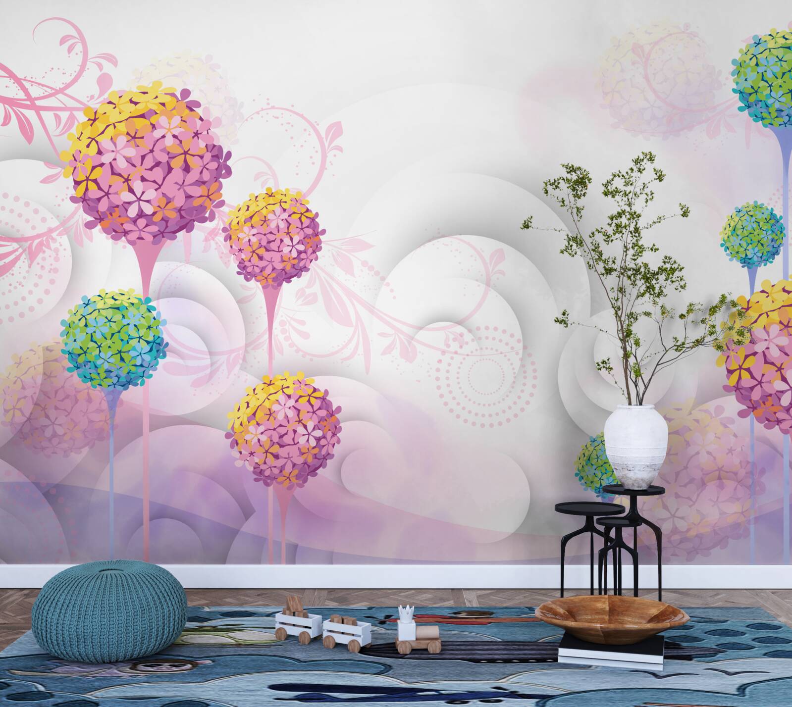 Fototapet păpădii în culori abstracte