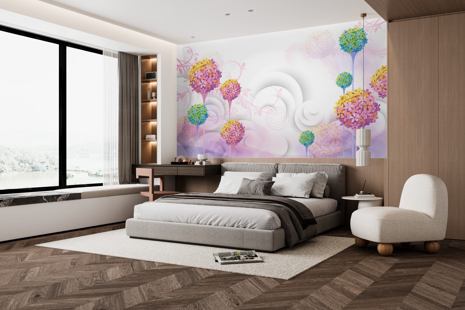 Fototapet păpădii în culori abstracte