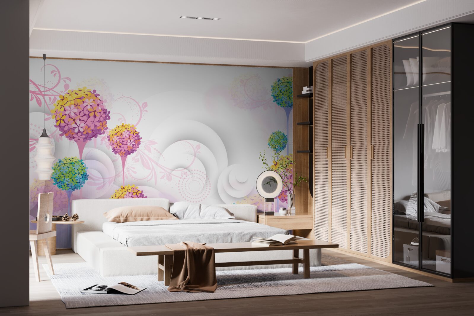 Fototapet păpădii în culori abstracte