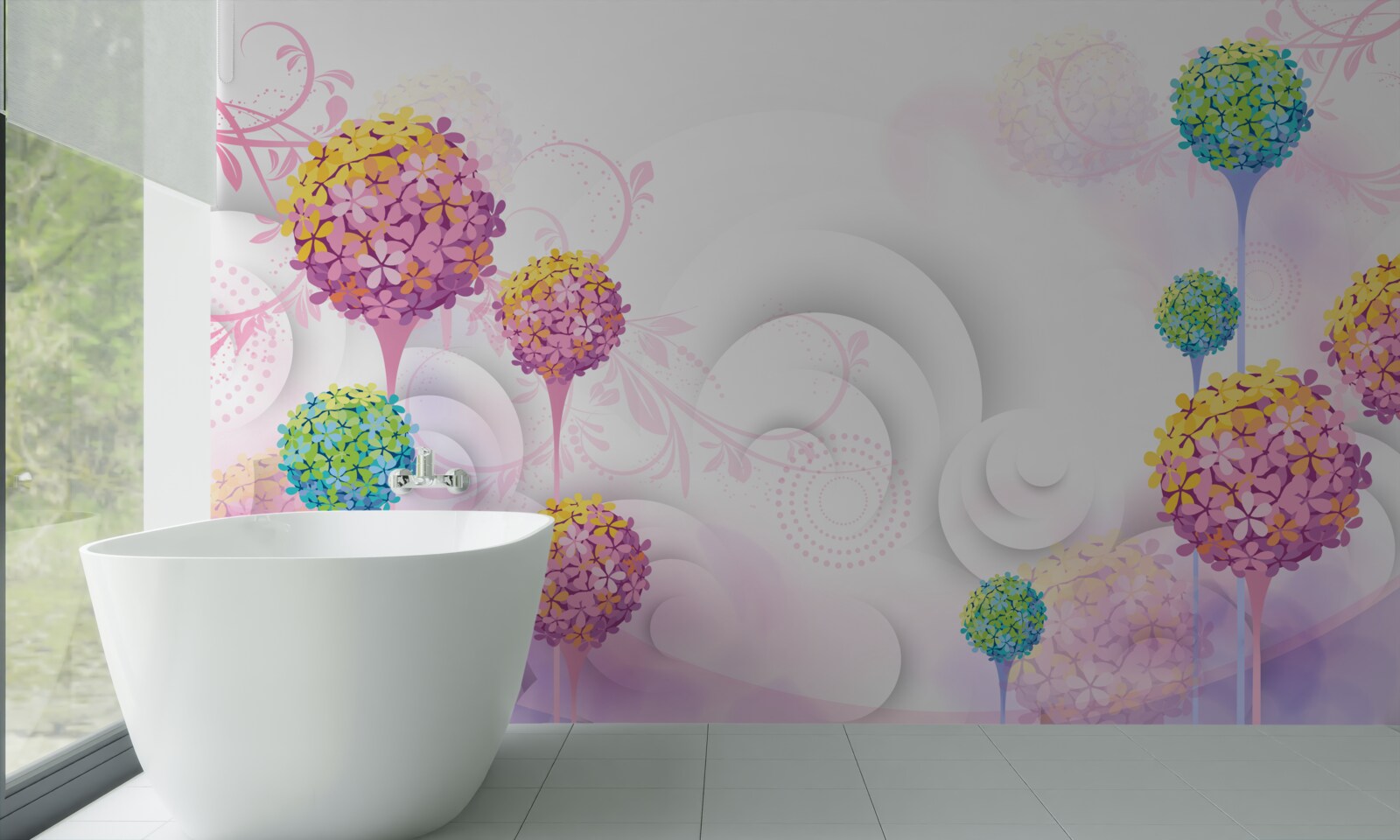 Fototapet păpădii în culori abstracte